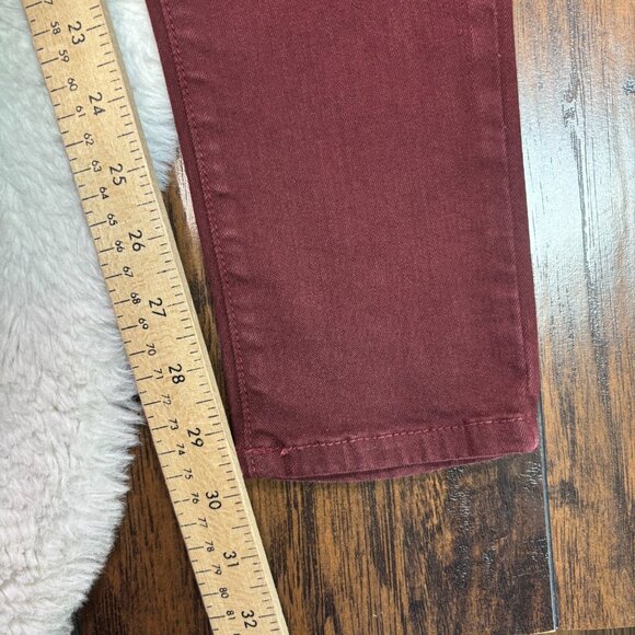 Fling Monkey Skinny Jeans 27 Burgundy Low-Rise Stretch Denim Jegging Women's - Picture 9 of 12